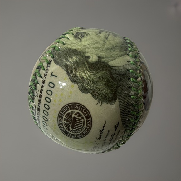 One Hundred Dollar Bill Bureau Of Engraving And Printing Souvenir Baseball Ball